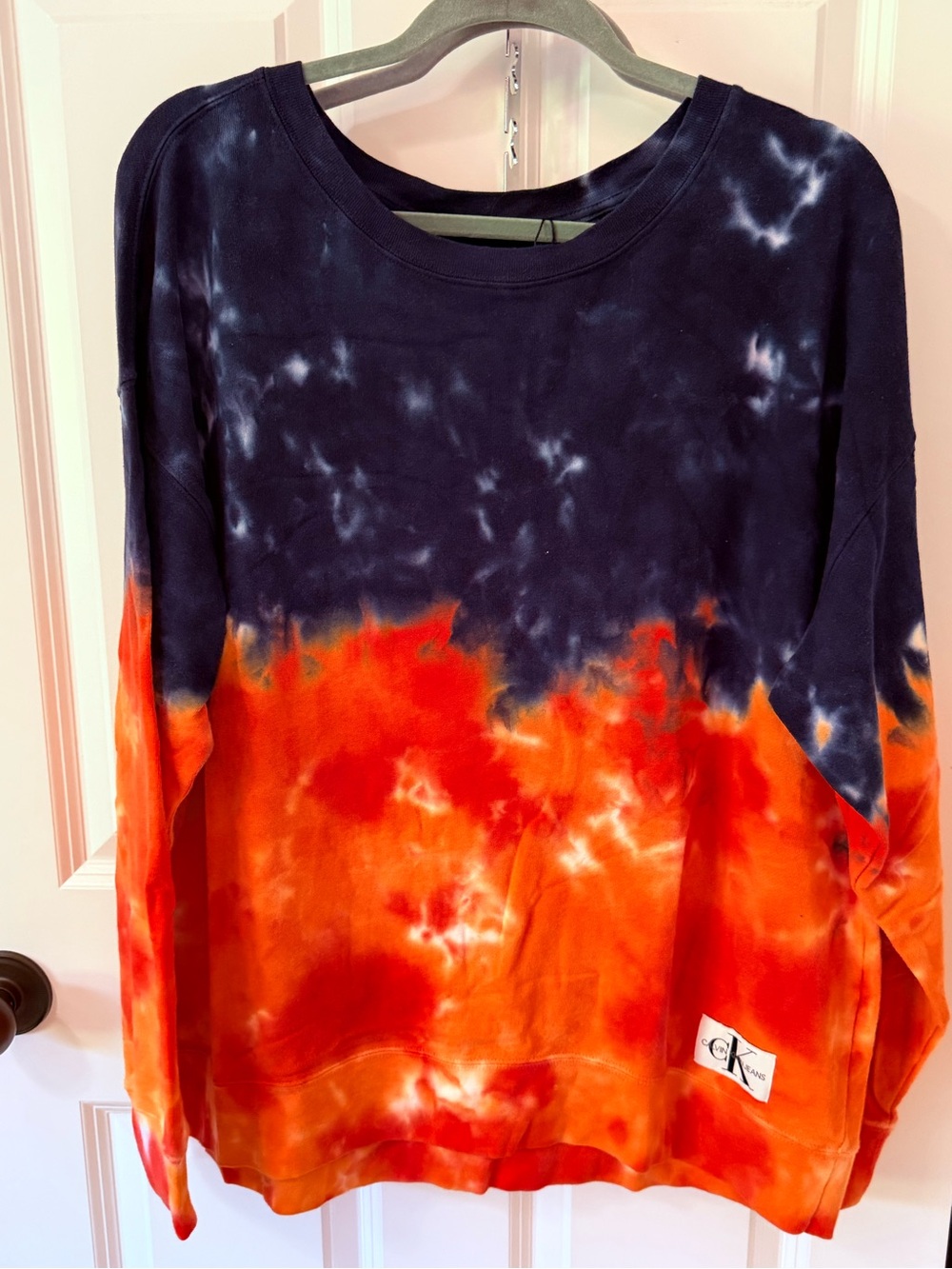 Calvin Klein Kids Tie-Dye Sweatshirt - Navy & Orange